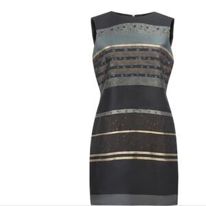 Victoria Beckham Victoria Beckham Silk Black Contrast Panel Mini Dress Size 8